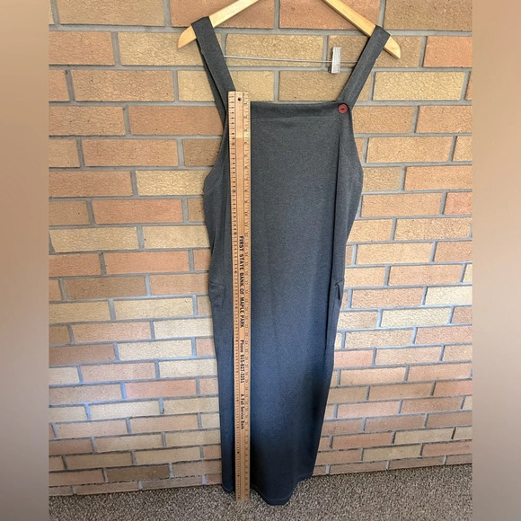 Timing USA Long Overall Dress Skirt Back Slit Gray Vintage Size Medium Women’s - Picture 7 of 8